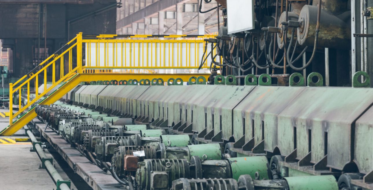 interior view of a steel factory,steel industry in city of China.